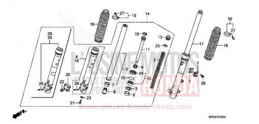 GABEL, VORNE CRF230F7 de 2007